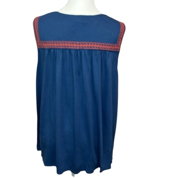 J Jill Embroidered Blue Sleeveless Top - Picture 5 of 8